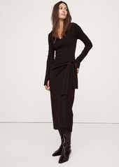 Banana Republic Sculpted Tie-Front Midi Dress