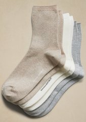 Banana Republic Silk-Cotton Crew Sock 3-Pack