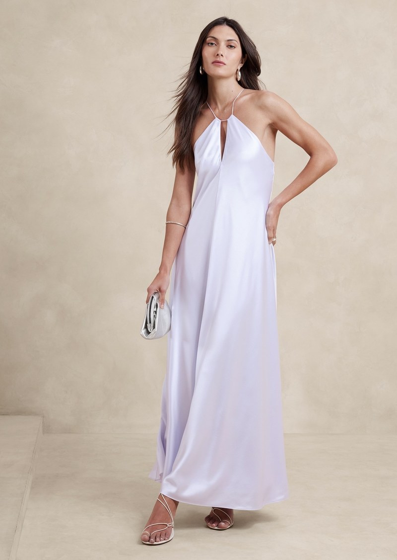 Banana Republic Silk Halter Maxi Dress