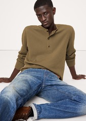 Banana Republic Slub Double-Knit Henley T-Shirt