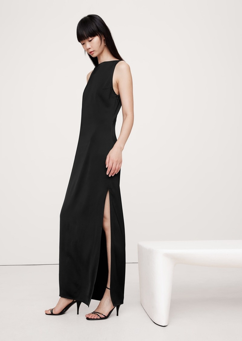 Banana Republic Stretch-Satin Column Maxi Dress