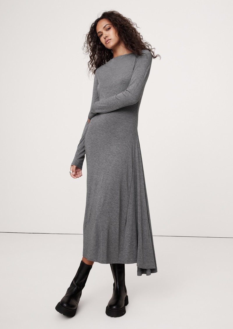 Banana Republic Wool-Blend Asymmetric Midi Dress