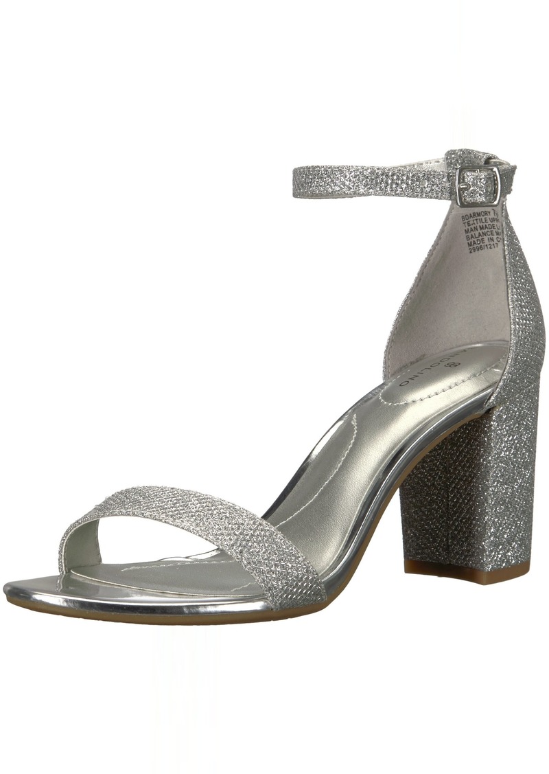 Bandolino Women's Armory Heeled Sandal Silver Fabric 041