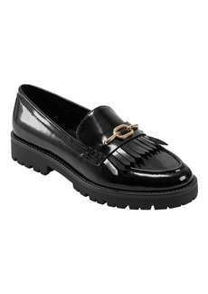 Bandolino Women's Florida Slip-On Kilt Detail Lug Sole Loafers - Black