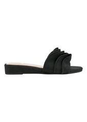 Bandolino Women's Kaisley Ruffled Demi Wedge Flat Sandals - Black