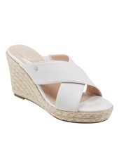 Bandolino Women's Kammie Espadrille Cross Strap Wedge Sandals - Lime Multi - Textile