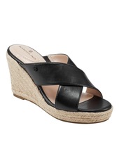 Bandolino Women's Kammie Espadrille Cross Strap Wedge Sandals - Black