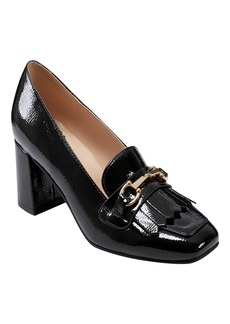 Bandolino Women's Landrys Square Toe Block Heel Loafer Pumps - Black Patent