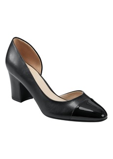 Bandolino Women's Laynier Almond Toe Side D'Orsay Block Heel Pumps - Black Multi
