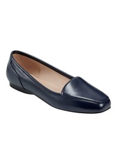 Bandolino Women's Liberty Square Toe Slip on Loafers - Navy- Faux Leather