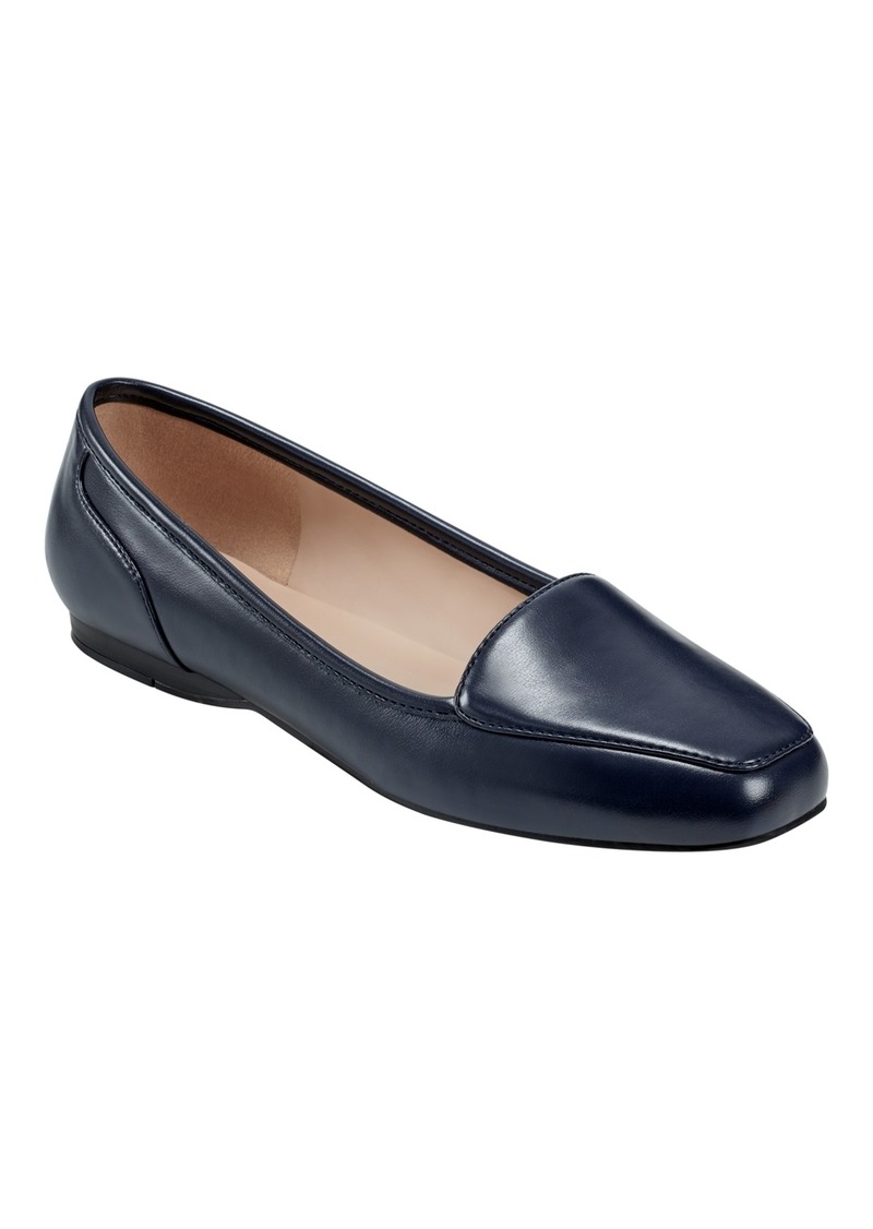 Bandolino Women's Liberty Square Toe Slip on Loafers - Navy- Faux Leather