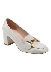 Bandolino Women's Lucien Square Toe Block Heel Loafer Pumps - Ivory Patent