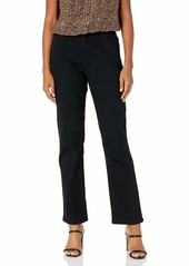 Bandolino Women's Mandie Signature Fit High Rise Straight Leg Jean Saturated Black-Embroidered Back Pocket