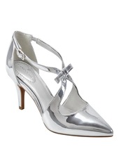 Bandolino Women's Zeffer Bow Detail Dress Pumps - Silver Chrome - Manmade