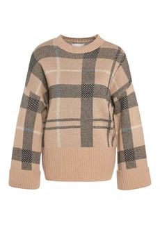Barbour Adela Checked Wool-Blend Crewneck Sweater