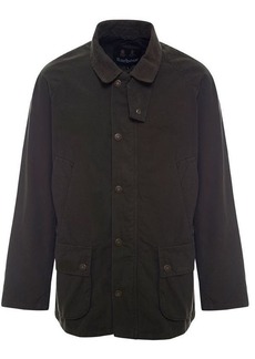 Barbour 'Ashby Casual' Dark Green Jacket with Classic Collar in Cotton Man