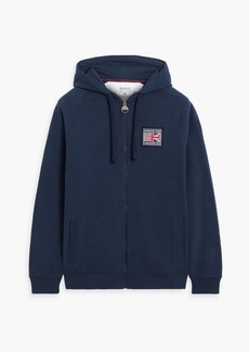 Barbour - Appliquéd cotton-fleece zip-up hoodie - Blue - S