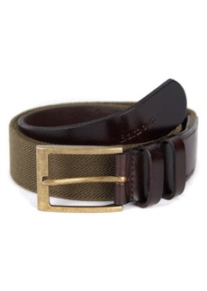 Barbour Albyn Leather Trim Webbing Belt