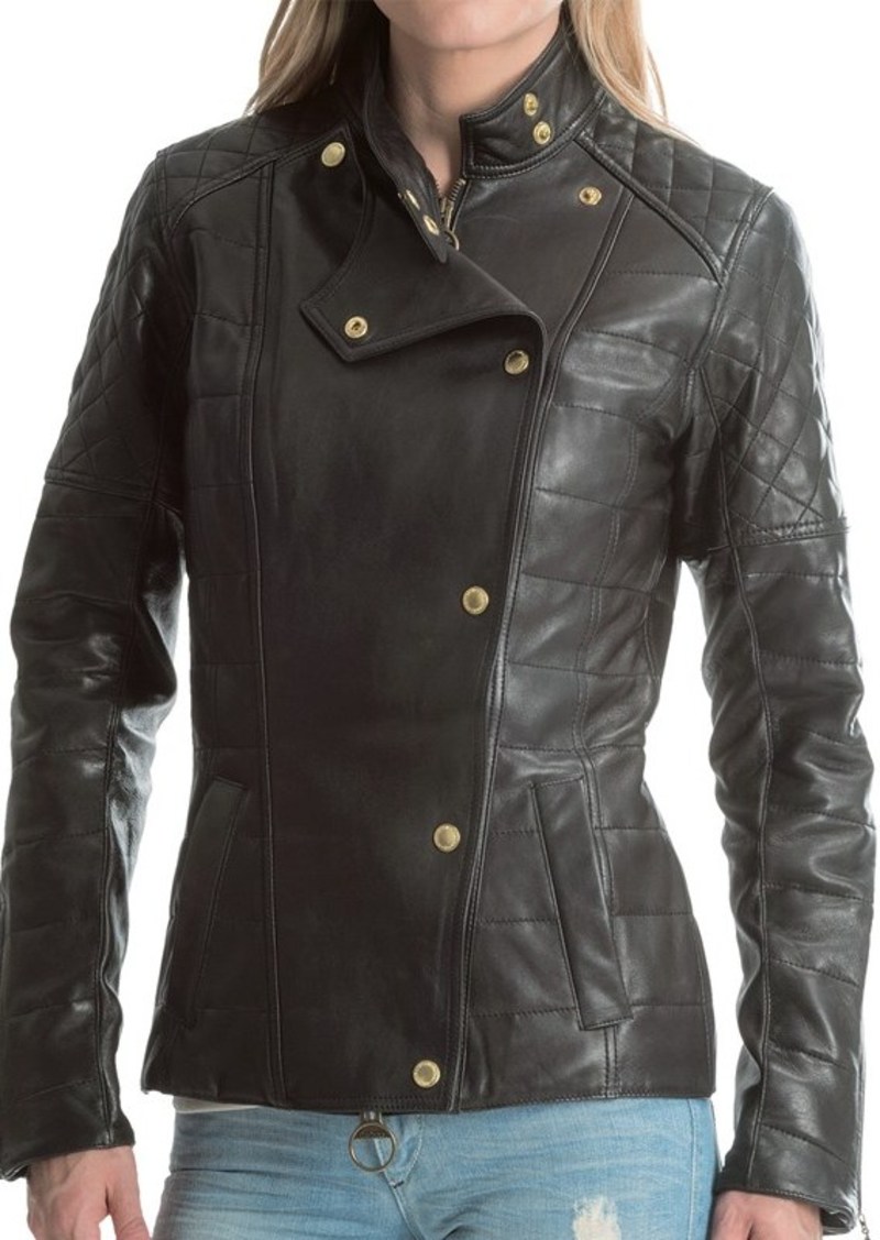 barbour leather jacket womens