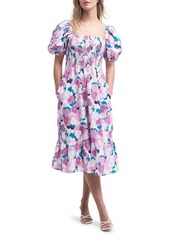 Barbour Ashfield Floral Puff Sleeve Cotton & Linen Sundress