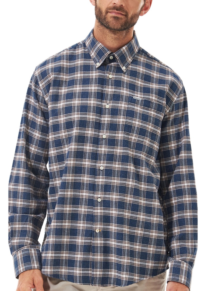Barbour Bowburn Plaid Button-Down Shirt in Navy Marl at Nordstrom Rack
