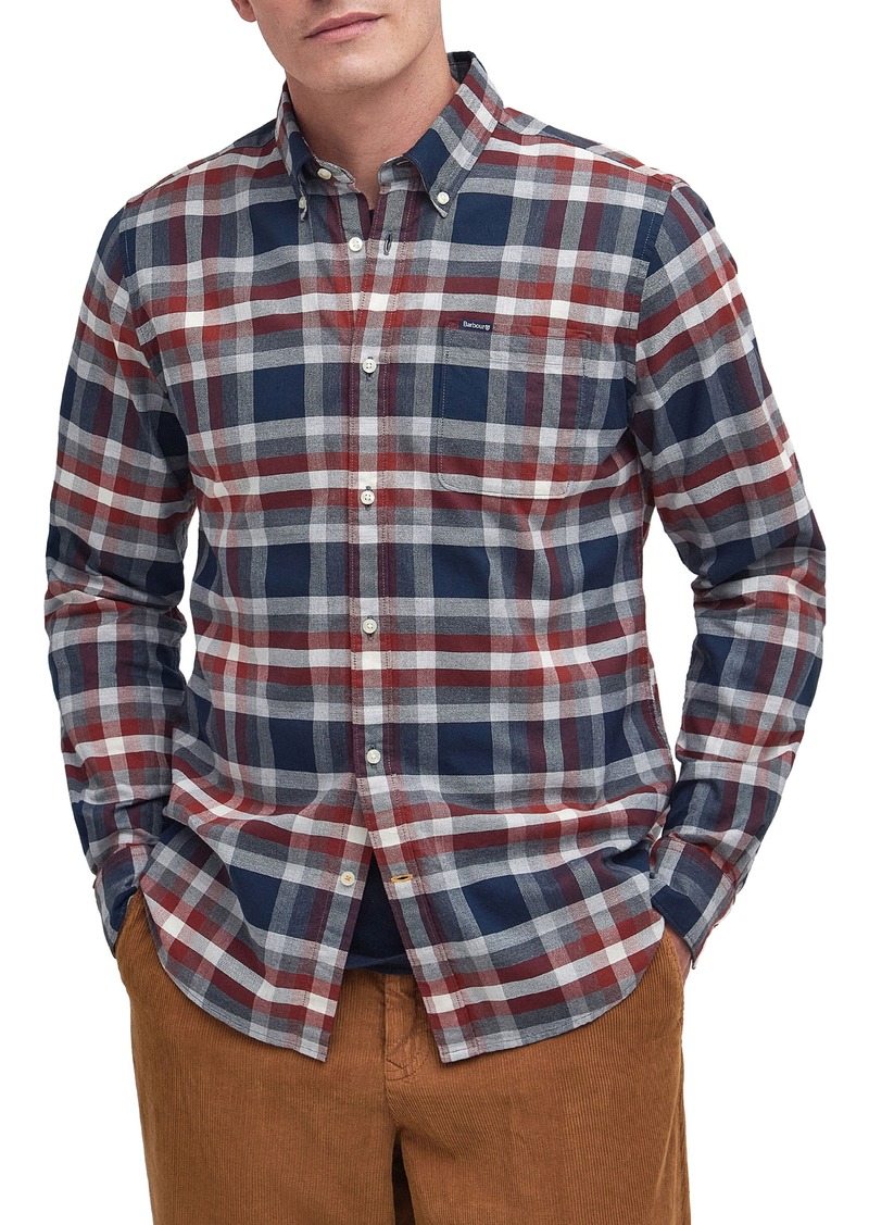 Barbour Bownmont Plaid Button-Down Shirt in Fired Brick at Nordstrom Rack