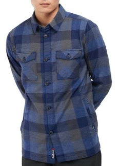 Barbour Bridge Buffalo Check Stretch Cotton Button-Up Shirt in Navy at Nordstrom