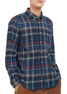 Barbour Earlwick Tailored Fit Plaid Cotton Button-Down Shirt in Navy at Nordstrom