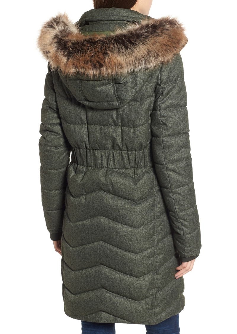 Foreland quilt mix coat with detachable faux hotsell fur trim