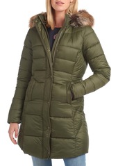 Barbour Jamison Hooded Puffer Parka with Faux Fur Trim