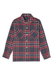 Barbour Kids' Portdown Plaid Cotton Button-Up Shirt in Grey Marl at Nordstrom Rack