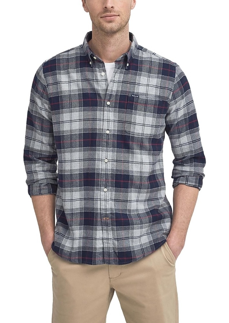 Barbour Kyeloch Cotton Herringbone Tartan Tailored Fit Button Down Shirt