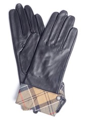 Barbour Lady Jane Tartan Cuff Leather Gloves