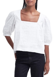 Barbour Macy Textured Cotton Puff Sleeve Top