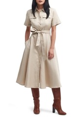 Barbour Margaret Tie Belt Linen & Cotton Midi Shirtdress