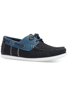 Barbour Men's Leather & Suede Wake 2-Eye Boat Shoes - Washed Blue