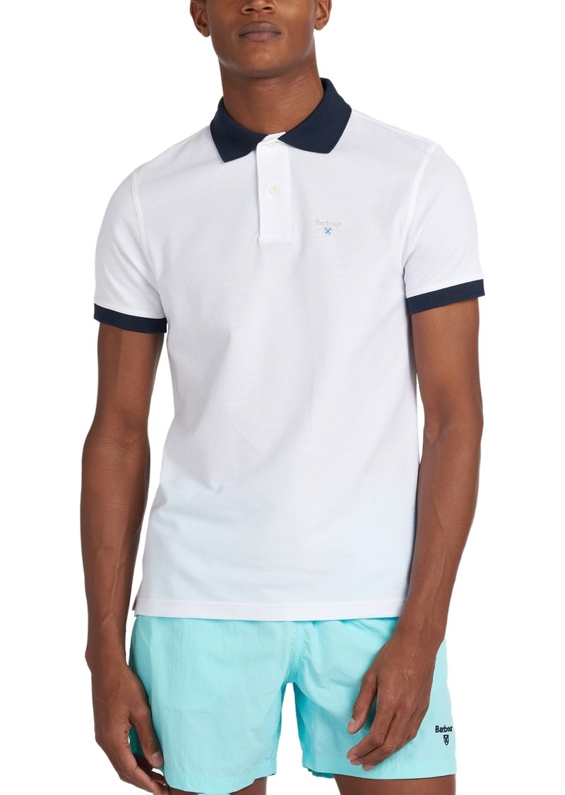 Barbour Men's Lynton Contrast-Trim Polo - White