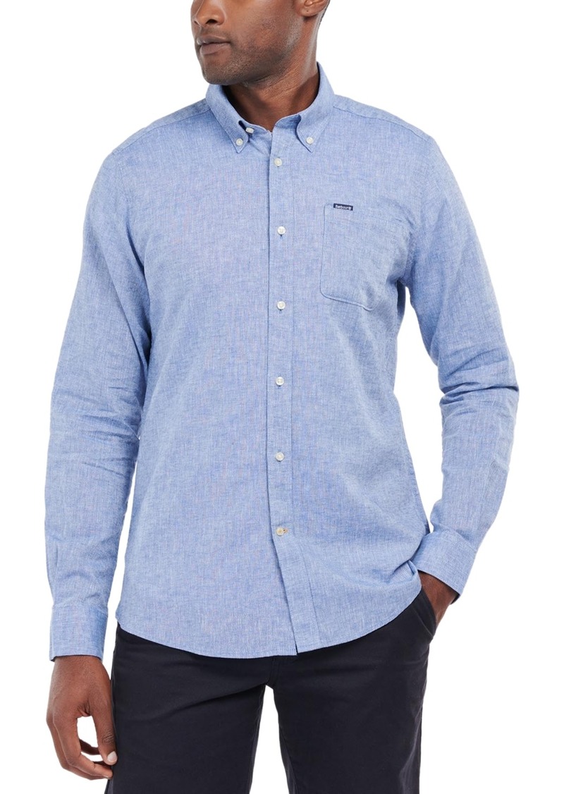 Barbour Men's Nelson Tailored-Fit Solid Button-Down Shirt - Blue