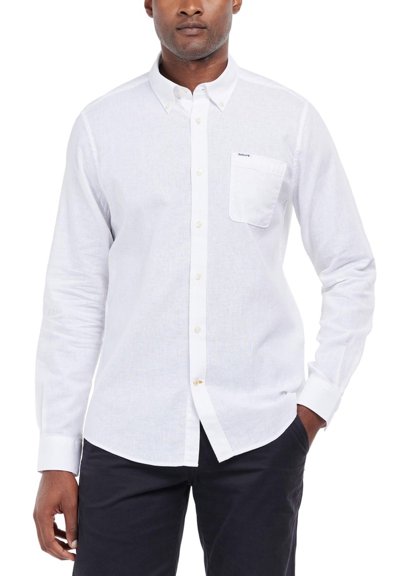 Barbour Men's Nelson Tailored-Fit Solid Button-Down Shirt - White