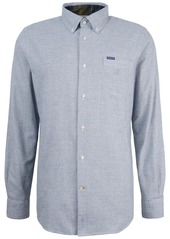 Barbour Men's Turner Tailored-Fit Micro-Houndstooth Button-Down Shirt - Navy