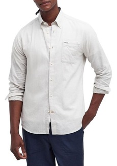 Barbour Nelson Tailored Fit Solid Linen & Cotton Button-Down Shirt