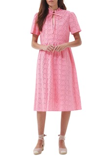 Barbour Palmetto Broderie Anglaise Cotton Dress in Hibiscus at Nordstrom Rack