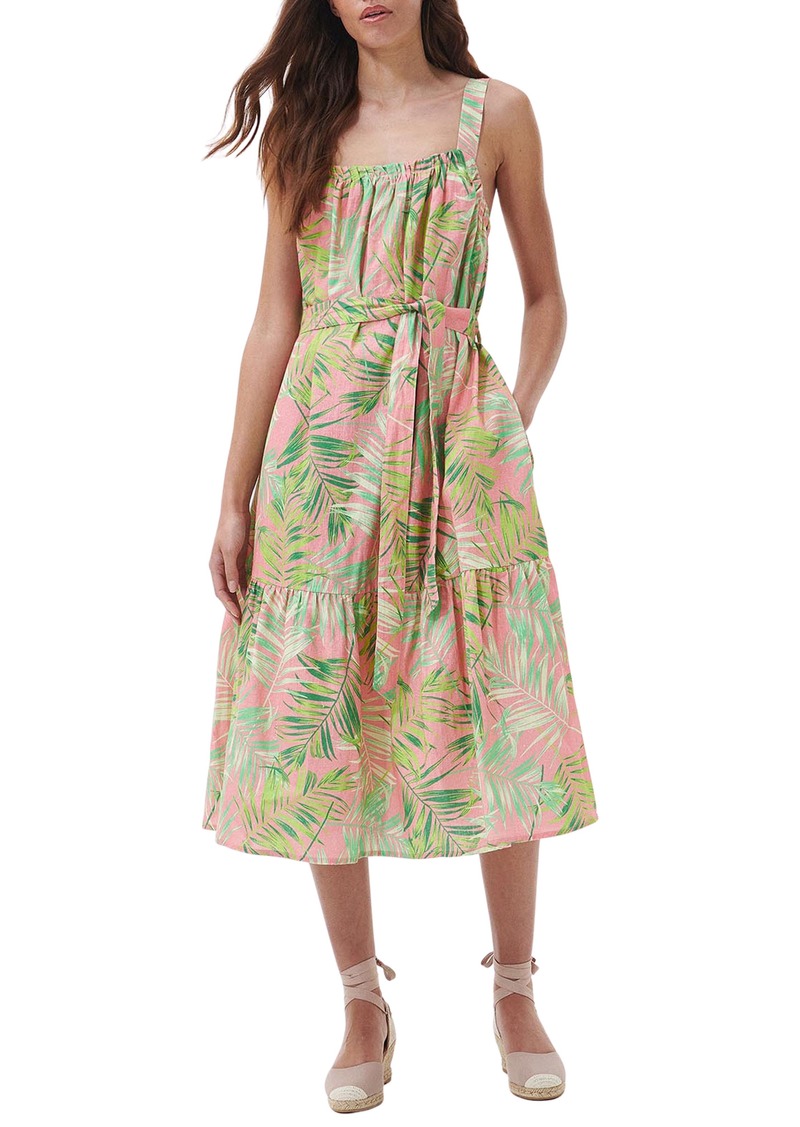 Barbour Papyrus Palm Print Cotton Sundress in Multi Pink at Nordstrom Rack