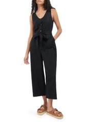 Barbour Penrose Wide Leg Cotton & Linen Jumpsuit in Black at Nordstrom Rack