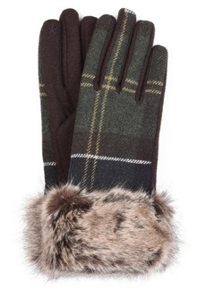 Barbour Ridley Tartan Faux Fur Trim Gloves