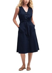 Barbour Rutherglen Belted Sleeveless Midi Dress