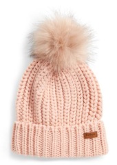 Barbour Saltburn Faux Fur Pom Beanie in Pink at Nordstrom
