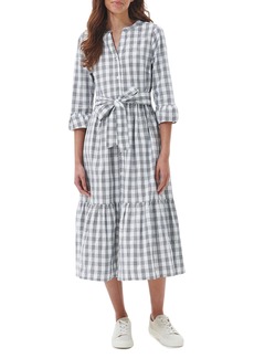 Barbour Seamills Cotton Gingham Shirtdress in Navy Check at Nordstrom Rack