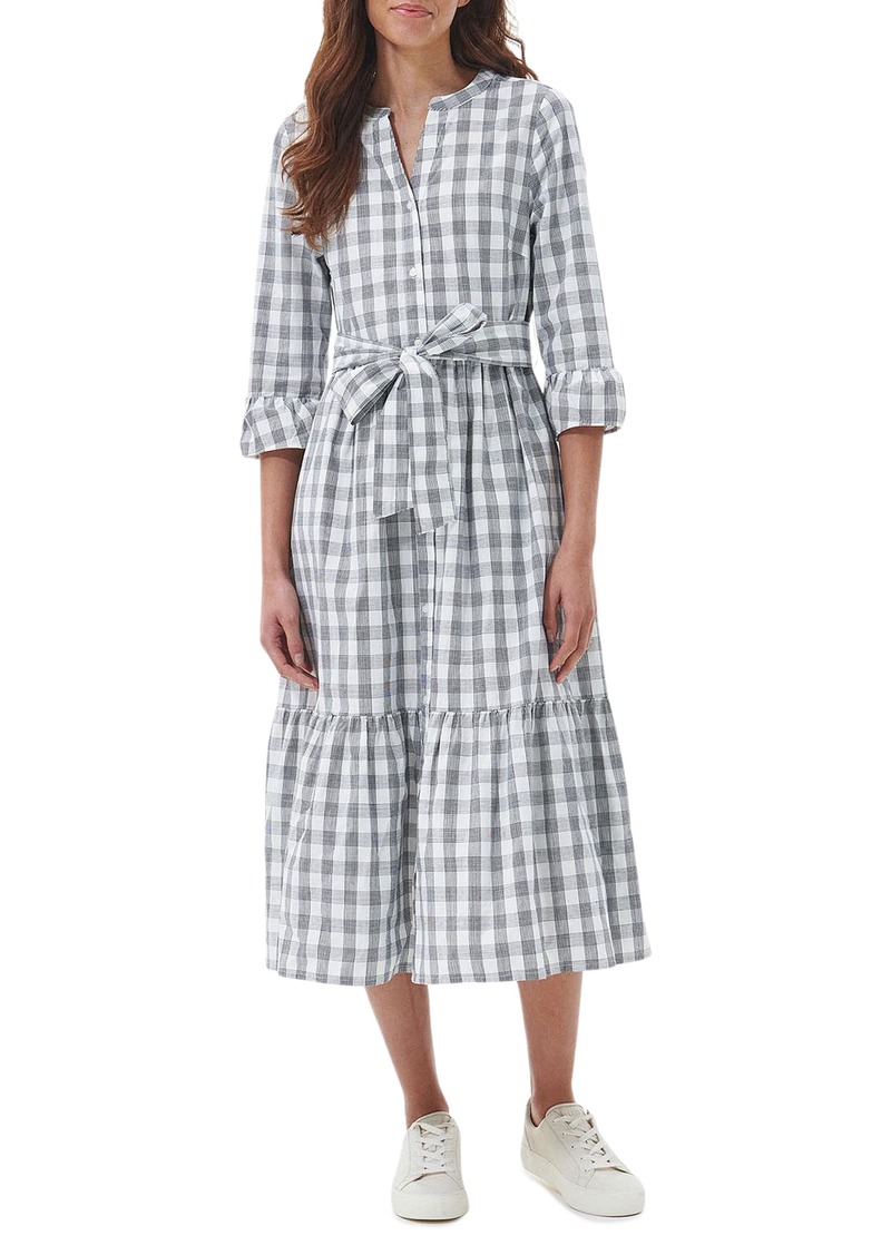Barbour Seamills Cotton Gingham Shirtdress in Navy Check at Nordstrom Rack