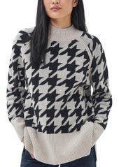 Barbour Tarana Houndstooth Check Wool Blend Tunic Sweater